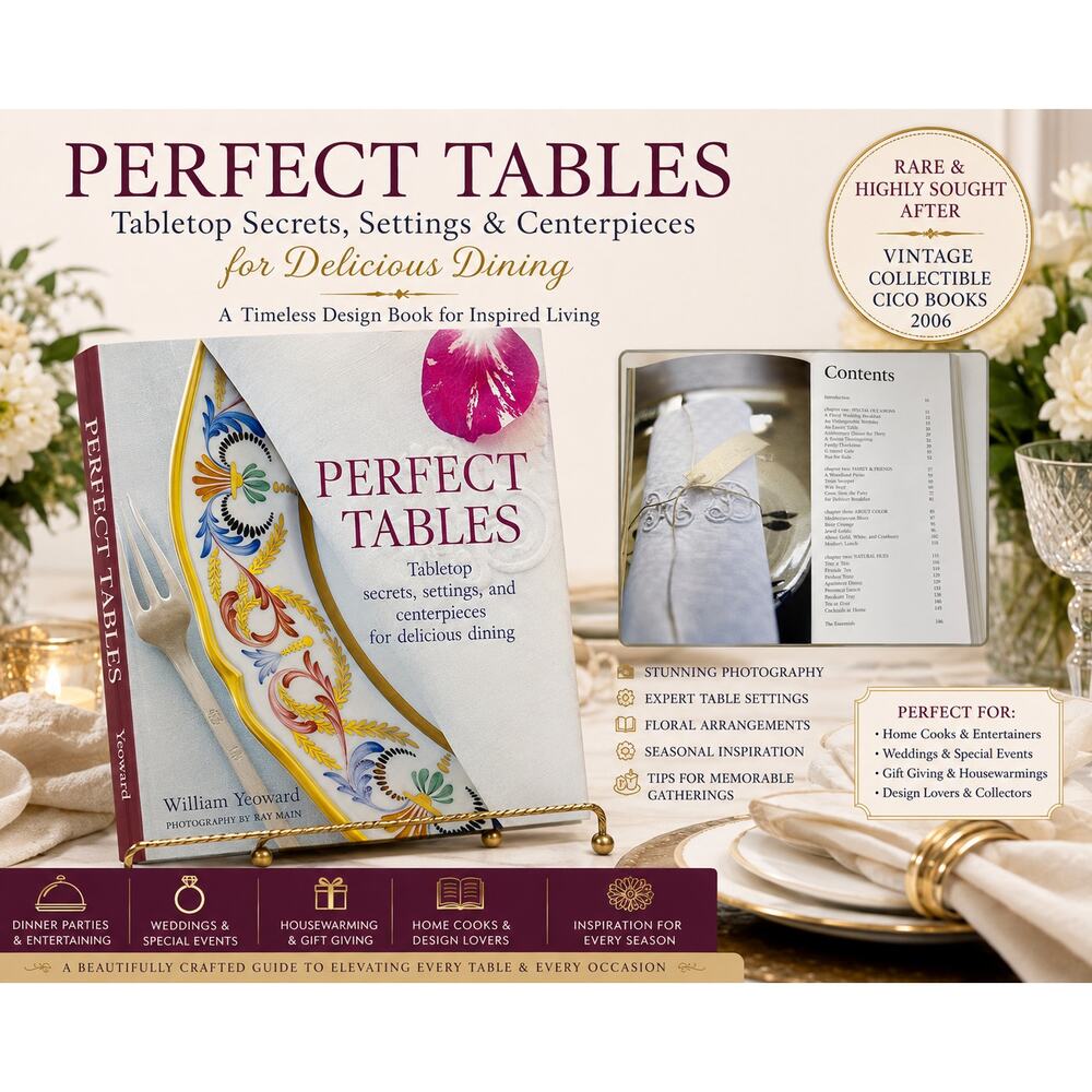 William Yeoward Perfect Tables Hardcover Coffee Table Decor Entertaining Book
